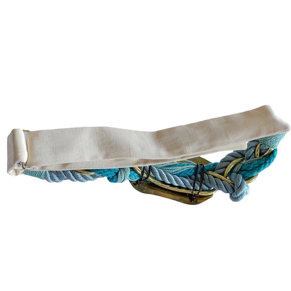 Vintage Carolyn Tanner Womens Atlanta Brass Buckle Rope Adjustable Waist Belt - Picture 4 of 6